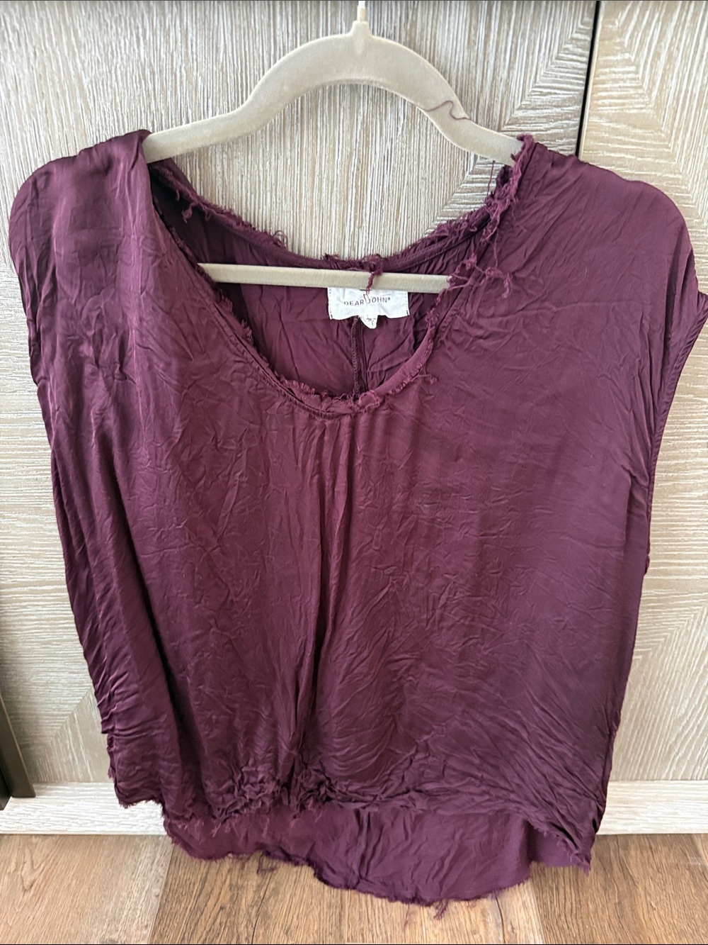 Dear John Deep Plum/Maroon Sleeveless Top Size L